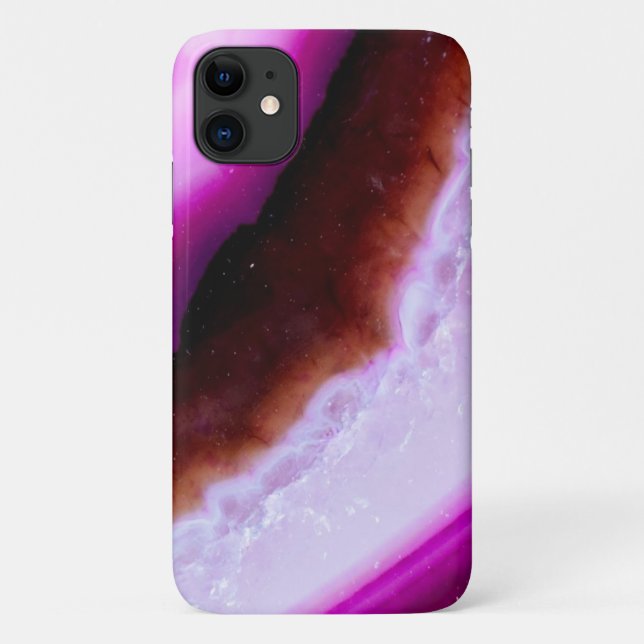 Purple Agate Gemstone With Quartz Case-Mate iPhone Case (Back)