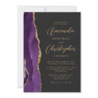 Purple Agate Gold Modern Script Slate Wedding