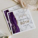 Purple Agate Marble Gold Script 80th Birthday Napkin<br><div class="desc">These elegant modern 80th birthday party napkins feature a purple watercolor agate design trimmed with faux gold glitter. Easily customise the text in a combination of black and gold-coloured handwriting script and copperplate font on a grey and white marble background.</div>