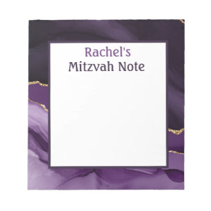Purple Agate Modern Mitzvah Note Girls Notepad