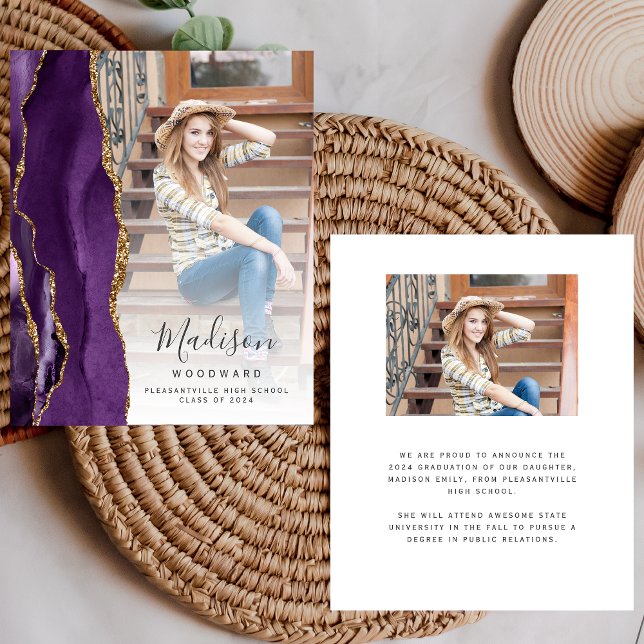 Purple Agate Photo 2024 Graduation Announcement (Creator Uploaded)