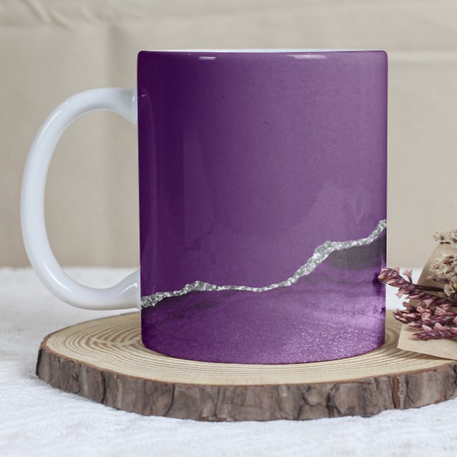 Purple Agate Silver Glitter Coffee Mug (Creator Uploaded)