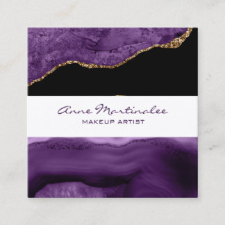 Purple Agate Square Business Card