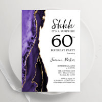 Purple Agate White Gold Surprise 60th Birthday