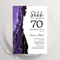 Purple Agate White Gold Surprise 70th Birthday