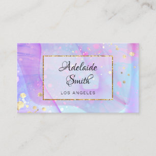 purple alcohol ink business card