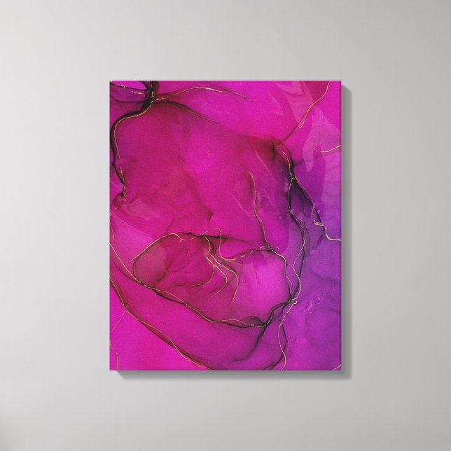 Purple alcohol ink canvas print (Front)