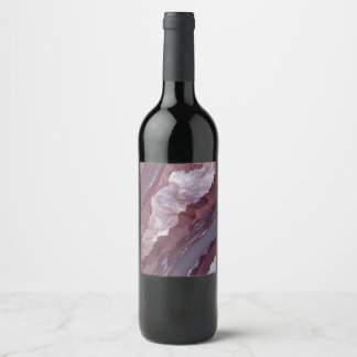Purple Alcohol Ink Ribbon  Wine Label