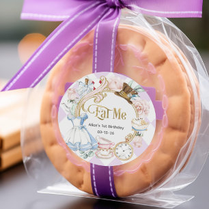Purple, Alice onderland, Eat me, Birthday Classic Round Sticker