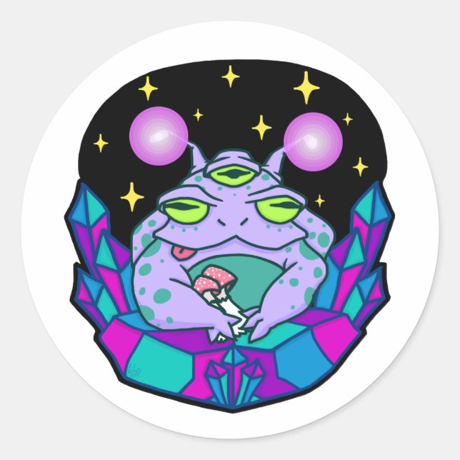 Purple Alien Frog Sticker (Front)