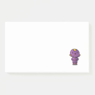 purple alien post-it notes