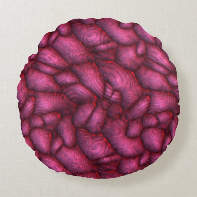 Purple alien stones abstract texture round cushion (Front)