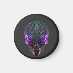 Purple Alien With Luminous Eyes Magnet