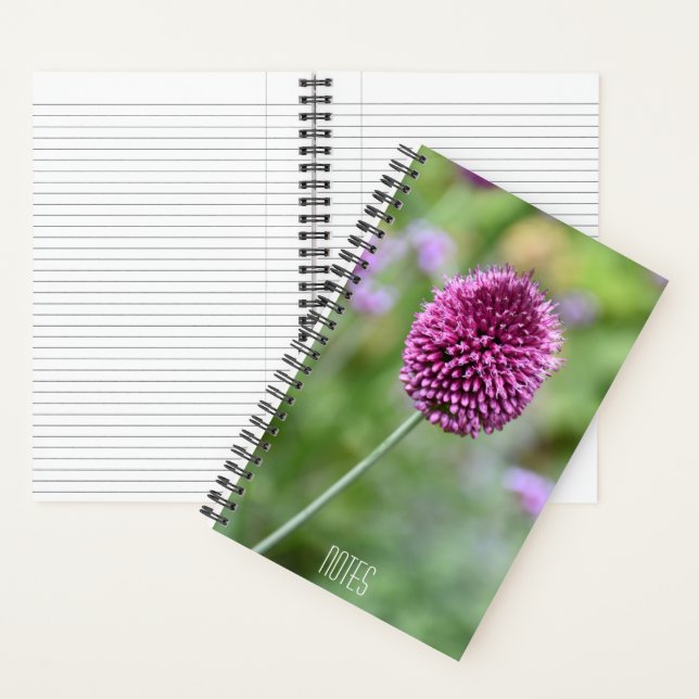 Purple Allium Flower Bloom Floral Notebook (Inside)