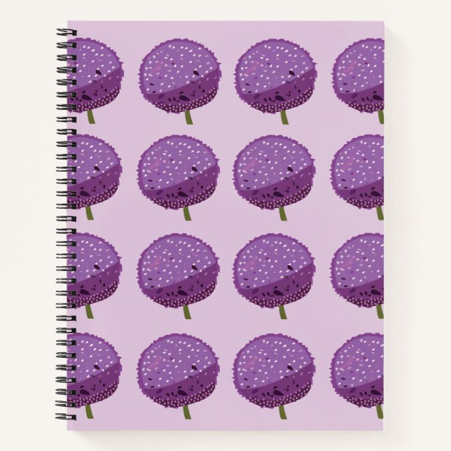 Purple Allium Flower Floral Notebook (Front)
