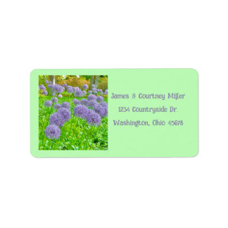 Purple Allium Garden Address labels