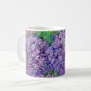 Purple Allium Mosaic with Watercolor Effects Coffee Mug