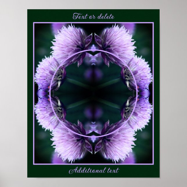 Purple Allium Personalised Create Your Own Photo Poster (Front)