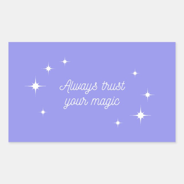Purple Always Trust Your Magic Landscape Oval Lapt Rectangular Sticker (Front)
