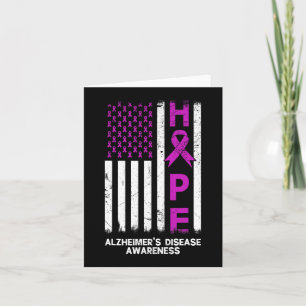 Purple Alzheimer Disease Awareness American Flag M Card