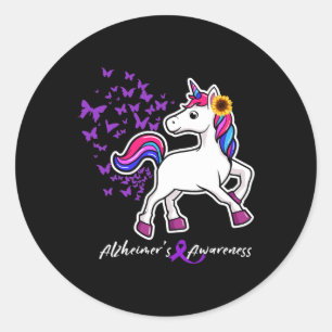 Purple Alzheimerheimer Awareness - End Heimers  Classic Round Sticker