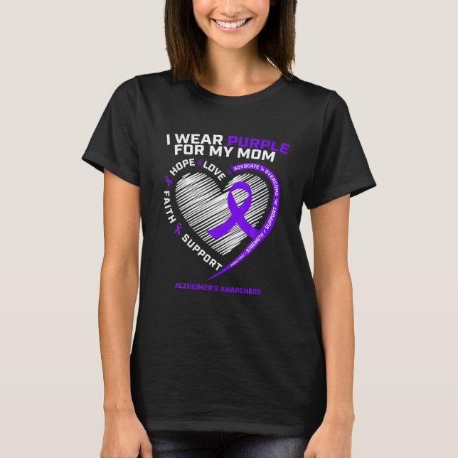 Purple Alzheimers Awareness Products Mom Gifts Men T-Shirt (Front)