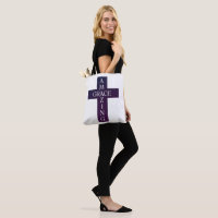 purple AMAZING GRACE with cross imagery |