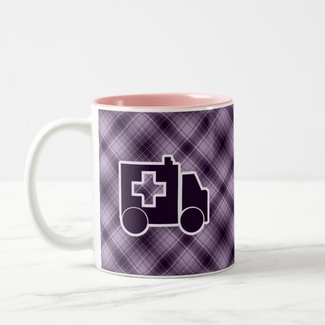 Purple Ambulance Two-Tone Coffee Mug (Left)