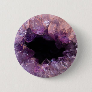 Purple Amethyst 6 Cm Round Badge