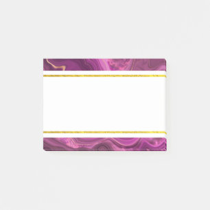 Purple Amethyst And Gold Abstract Agate Post-it No Notes