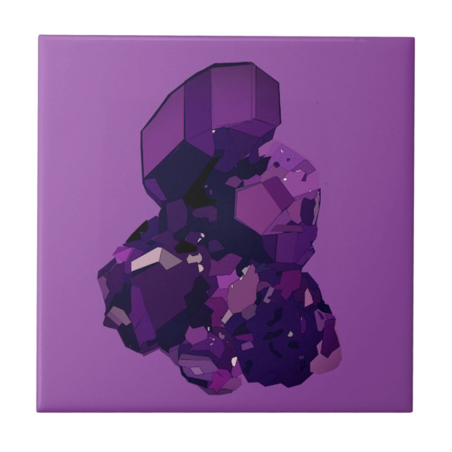 Purple Amethyst   Ceramic Photo Tile (Front)