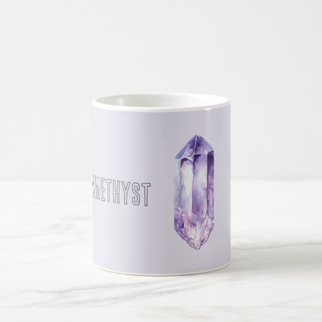 Purple Amethyst Crystal Coffee Mug (Center)