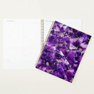 Purple Amethyst Crystal Gemstone Planner Calendar