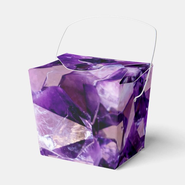 Purple Amethyst Crystal Geode Gems Party Favour Bo Box (Front Side)
