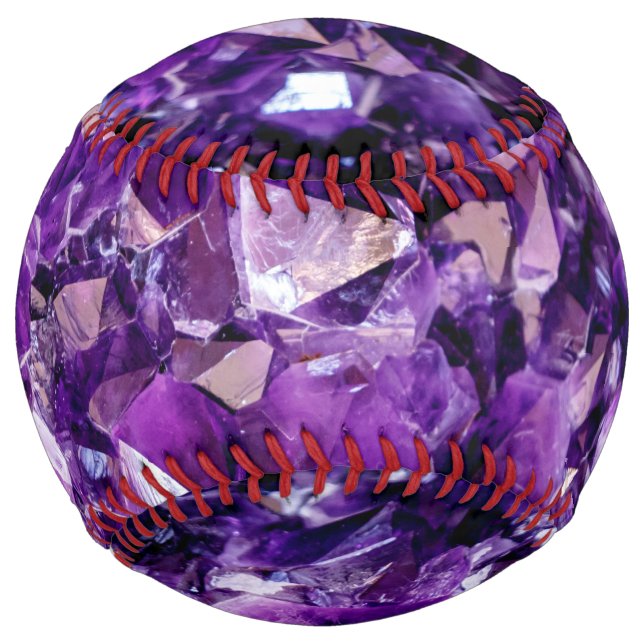 Purple Amethyst Crystal Geode Gemstone SoftBall (Front)