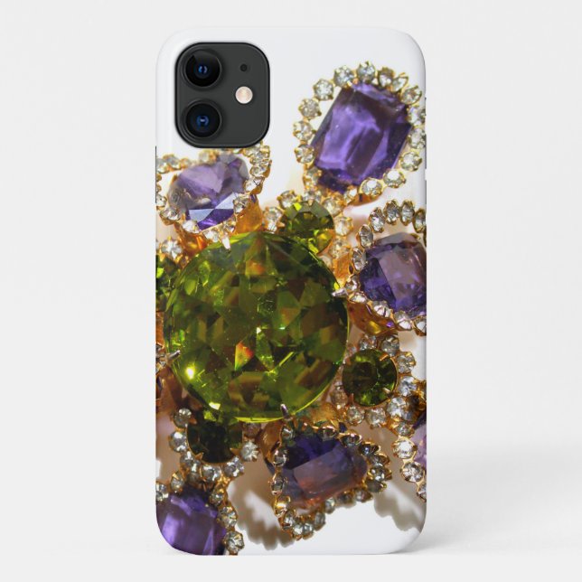 Purple Amethyst Diamonds Emeralds jewellery  Case-Mate iPhone Case (Back)