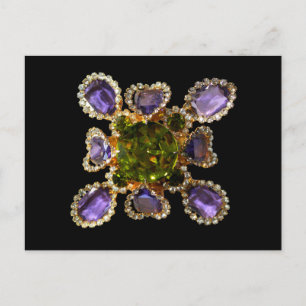 Purple Amethyst Diamonds Emeralds jewellery  Postcard