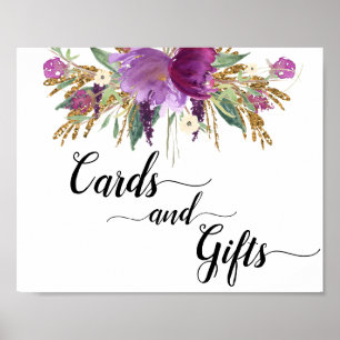 Purple Amethyst Floral Cards & Gifts Sign