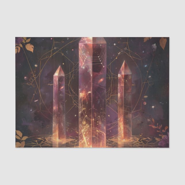 Purple Amethyst Galaxy Fantasy Pattern Tissue Paper (Front)