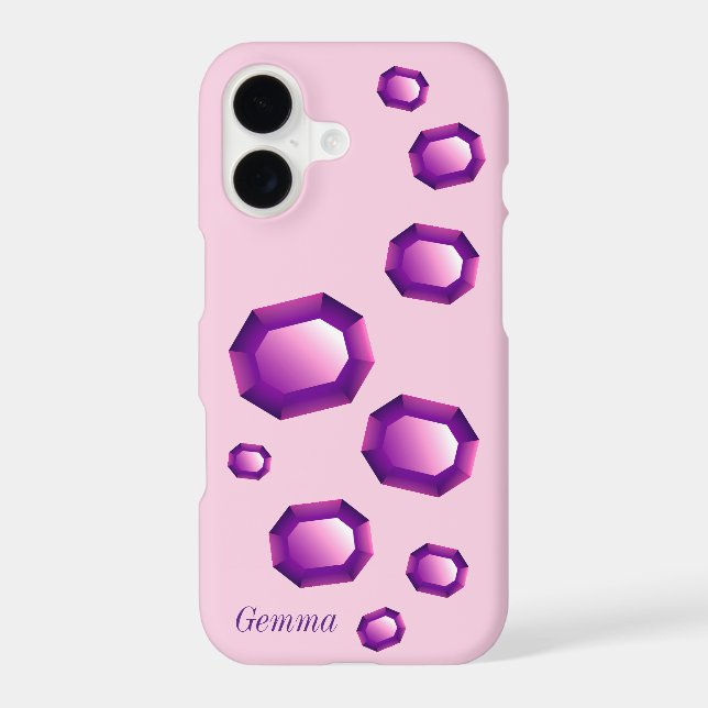 Purple Amethyst gemstone jewel custom girly (Back)