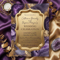 Purple Amethyst & Gold Agate Geode Ornate Wedding
