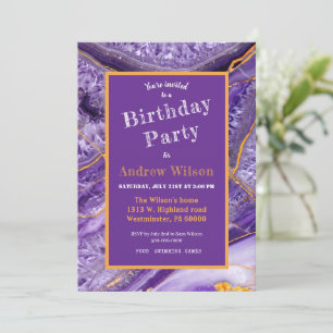 Purple Amethyst Invitation