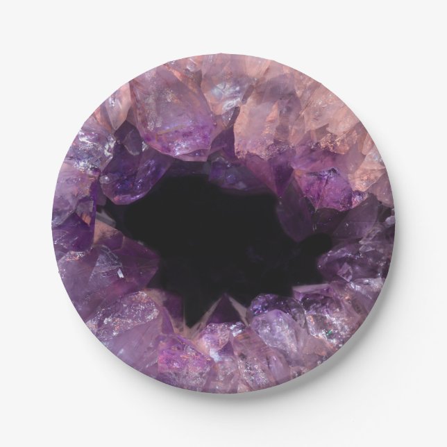 Purple Amethyst Paper Plate (Front)