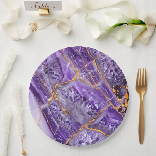 Purple Amethyst Paper Plate (Wedding)