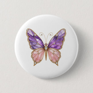 Purple Amethyst Rose Quartz Butterfly Pin