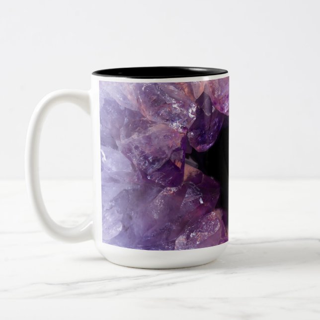 Purple Amethyst Two-Tone Coffee Mug (Left)