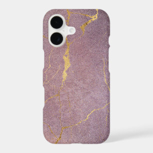 Purple Amethyst with Gold Marbl iPhone / iPad case