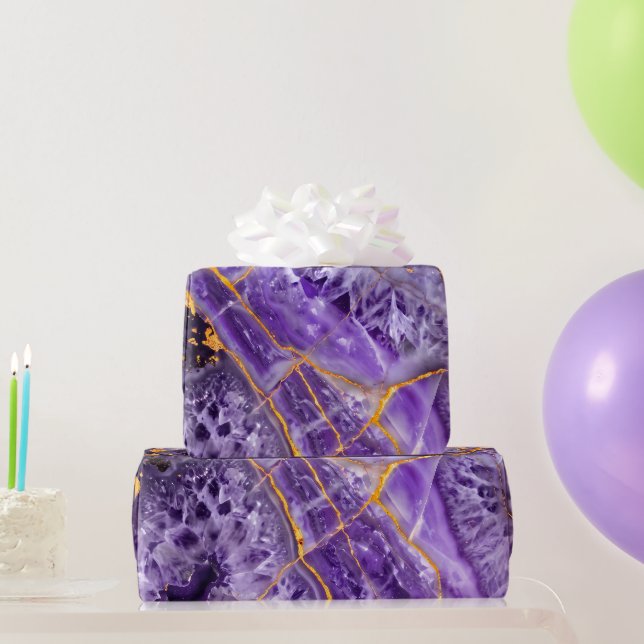 Purple Amethyst Wrapping Paper (Party Gifts)
