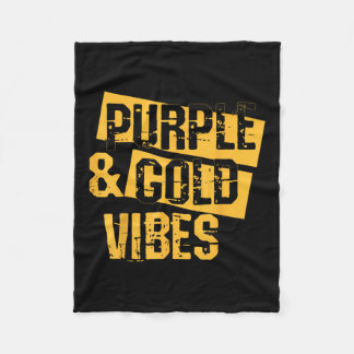 Purple &amp; Gold Game Day Football Shirt School A Fleece Blanket