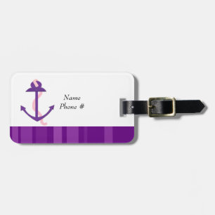 Purple Anchor Luggage Tag